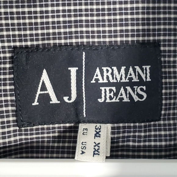 Armani Jeans Men‎ Plaid Button Up Shirt Size XXL Long Sleeve Office Career - Picture 5 of 12